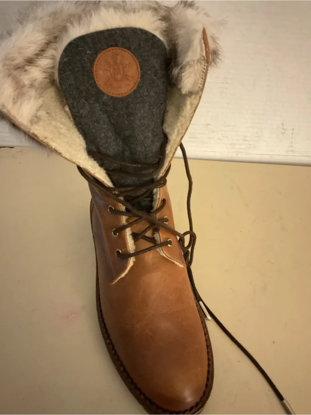 Massimo Dutti women Leather fur combat boots US 6